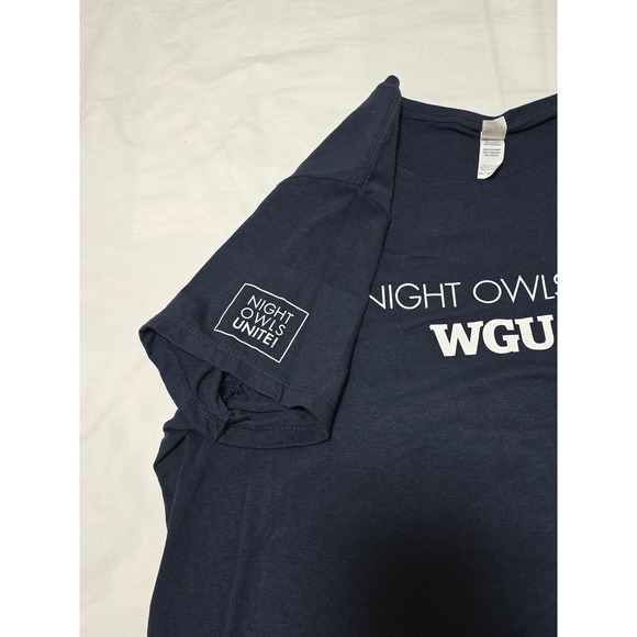WGU Night Owls Unite T Shirt Navy Blue Size 3XL Short Sleeve Graphic Tee /0133 - Picture 2 of 5